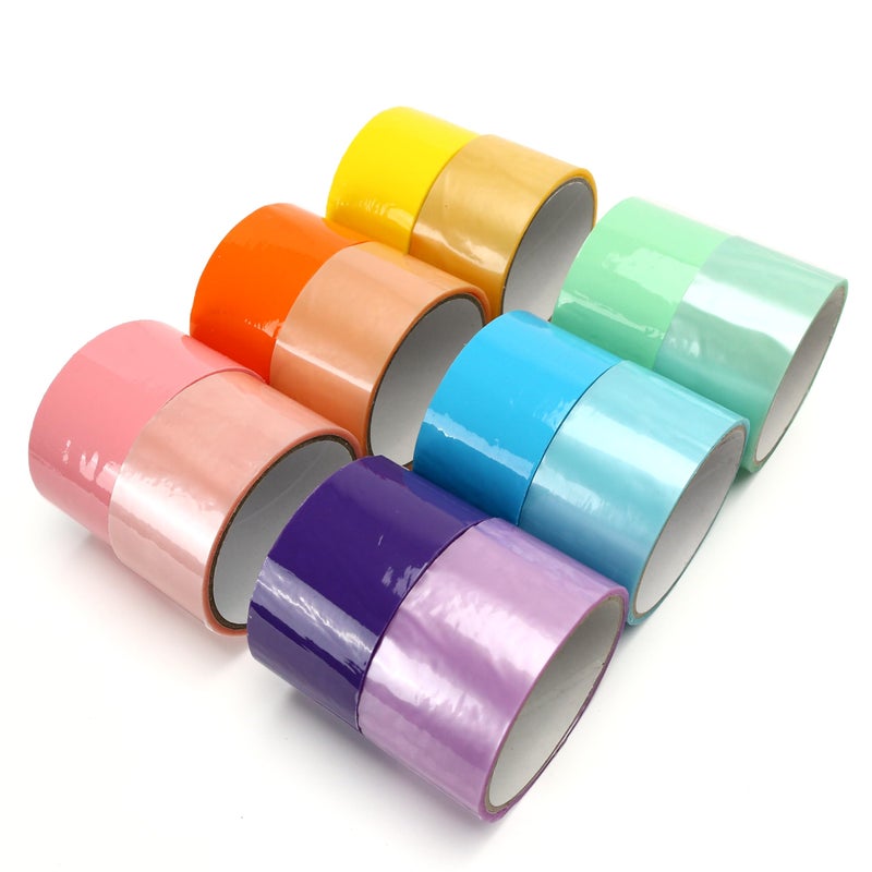 Marsrut 12PCS Colored Sticky Ball Tape Handmade, Tapes Roll Tape DIY Crafts, Educational Sensory Toy Funny DIY Toy Making, Candy Color Decompression Rolling Adhesive, Viral Colorful (3.4 x 1.9) - Image 4