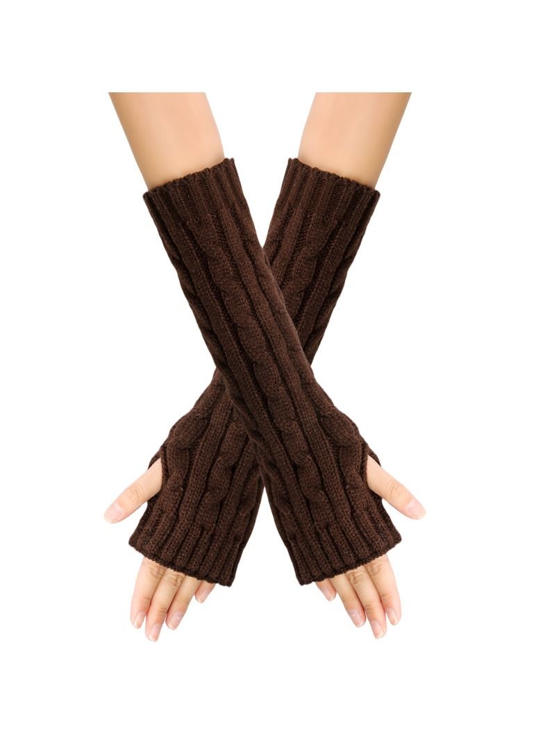 Loquat Fingerless Cotton Polyester Gloves Sleeves 