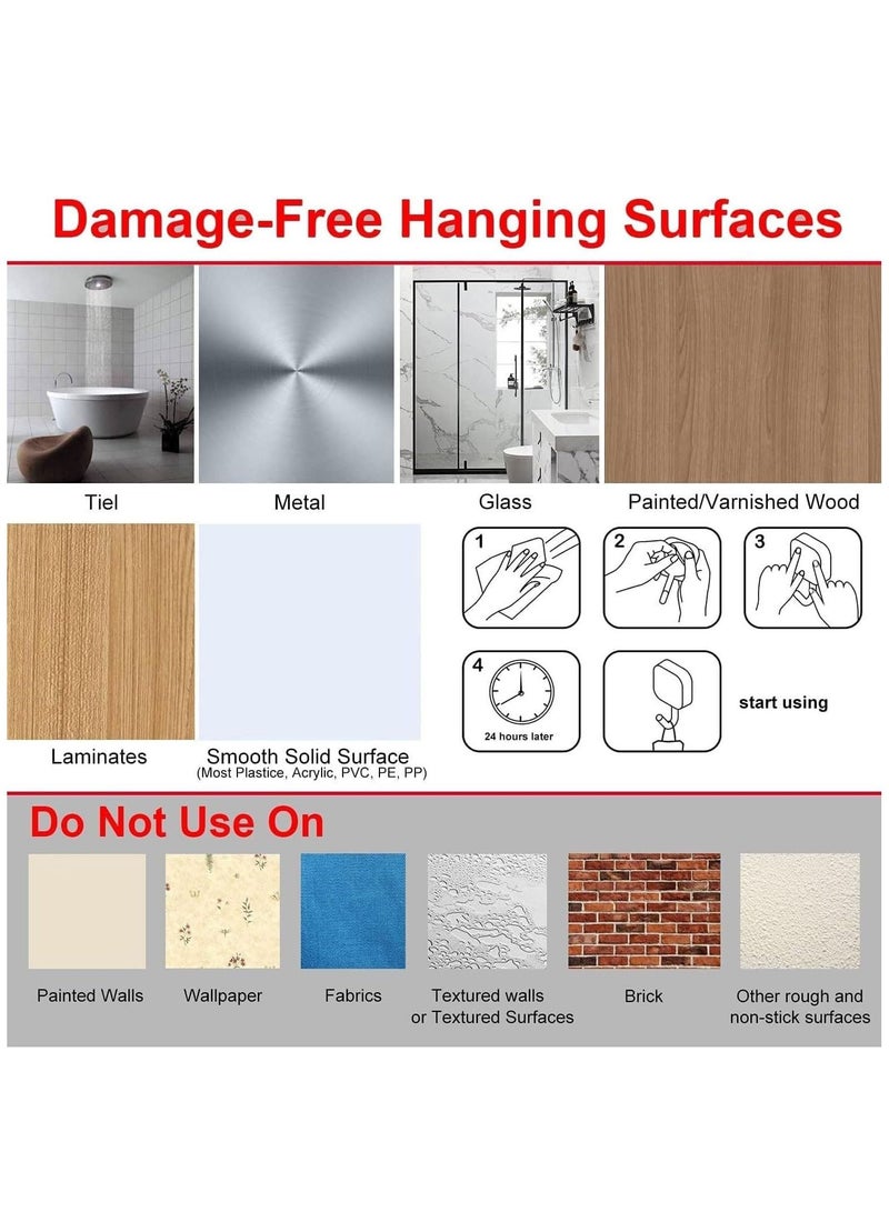18 Pieces Each Pack Heavy Duty Adhesive Wall Hooks Waterproof and Oil Proof Ideal for Kitchen Closet Cabinet Toilet Door Tile - Image 5