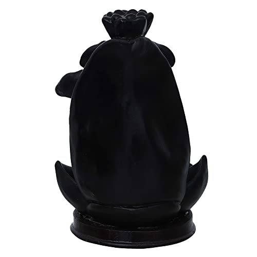Webelkart Polyresin Shivling Backflow Smoke Incense Holder/Smoke Fountain for Home with Free10 Scented Incense Cones| Shiva Smoke Fountain (Black,7 Inches)(Conical) - Image 5