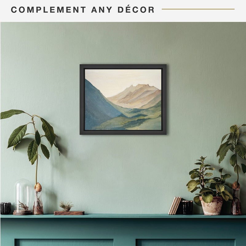 MCS Canvas Float Frames 11x14 Frame, Black Frame for Finished Canvases, Vertical & Horizontal Wall Hanging Large Frame with Adhesive for Canvas Paintings (1-Pack) - Image 2