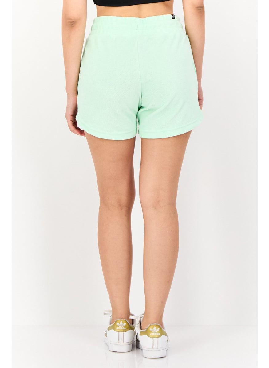 PUMA Women Sportswear Fit Embroidered Logo Pull-On Short, Lime  - Image 3