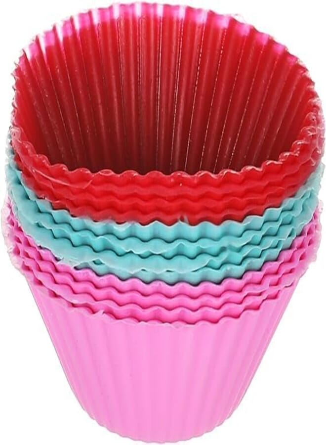 Spaceshoop Silicone Baking Cups - Set of 12 Cupcake Cups Multicolor