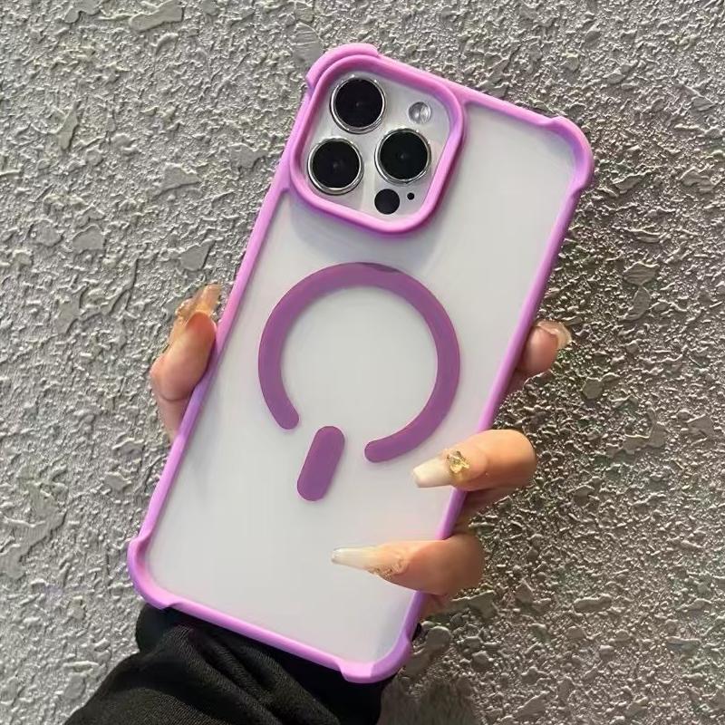 إيروريكس جراب هاتف MagSafe شبه شفاف ذو ملمس غير لامع لهاتف iPhone 16 Pro Max (أرجواني) - Image 1