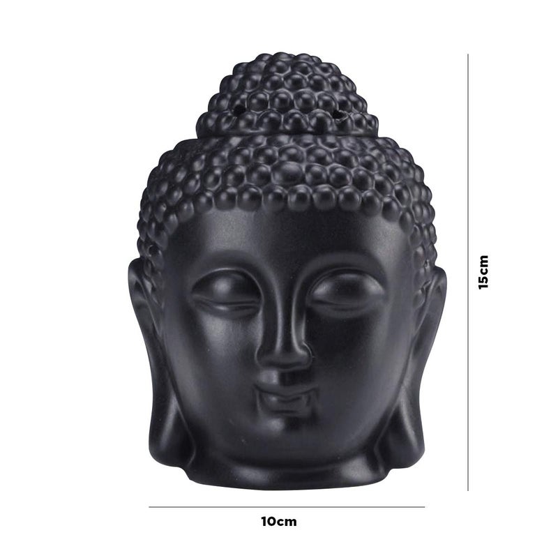 Aatiutik Aatiutik Ceramic Black Tlight Buddha Aroma Diffuser Night Lamp Light with 2 Sandalwood Aroma Oil 10ml Each for Home Office Hotel Spa - Image 3