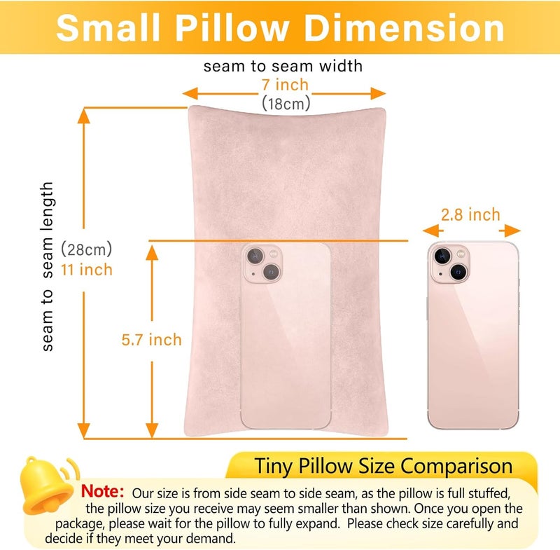 1 MIDDLE ONE 2 Pack Small Pillow, Memory Foam Mini Pillow 11 X 7 Inches for Travel, Sleeping, Nap and Neck, Knee, Lumbar Support, Tiny Cushion for Pet, Dogs (Light Pink) - Image 2