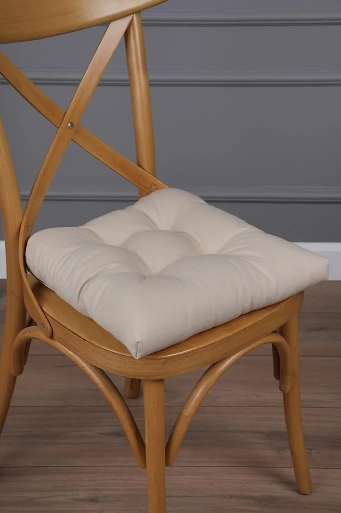 Altın Pamuk Gold Cotton Gold Pamuk Gold Fluffy BEIGE Chair Cushion Special Stitched Laced 40X40CM