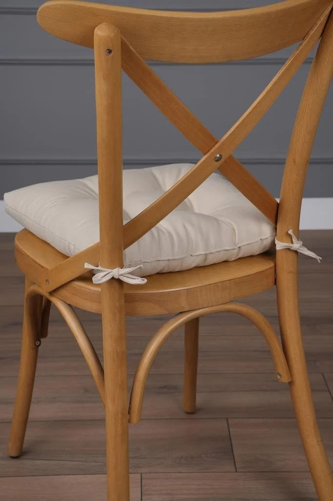 Altın Pamuk Gold Cotton Gold Pamuk Gold Fluffy BEIGE Chair Cushion Special Stitched Laced 40X40CM