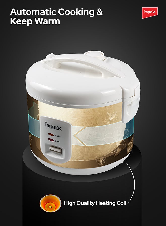 Impex Electric Rice Cooker 1.8L 700W 1.8 L 700 W RC 2803 White - Image 4