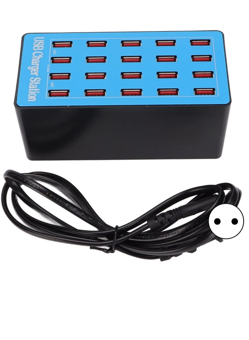 NEW 20-Port USB Charging Station, 80W, 2.4A Per Port, Charge 20 Devices Simultaneously, Non-Slip Design, Multi-Port Charger for Smartphones, Tablets & USB Devices (EU Plug)  - Image 5