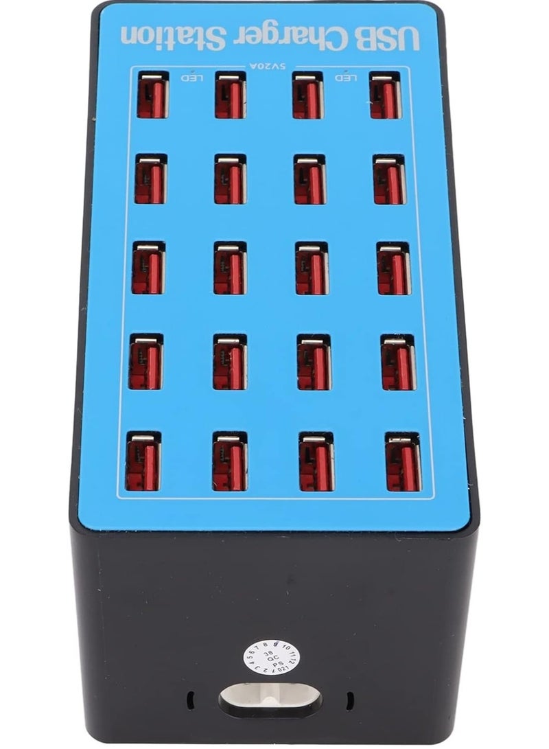 NEW 20-Port USB Charging Station, 80W, 2.4A Per Port, Charge 20 Devices Simultaneously, Non-Slip Design, Multi-Port Charger for Smartphones, Tablets & USB Devices (EU Plug)  - Image 3