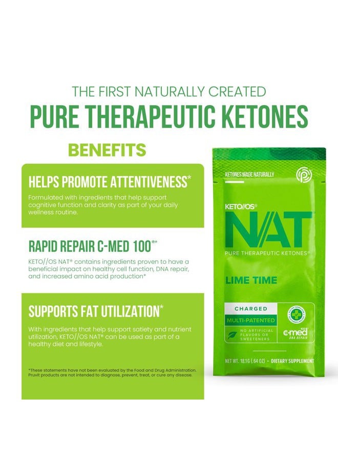 Pruvit Keto//OS NAT Lime Time Keto Supplements – Charged - Exogenous Ketones - BHB Salts Ketogenic Supplement for Workout Energy Boost for Men and Women (20 Count) - Image 4