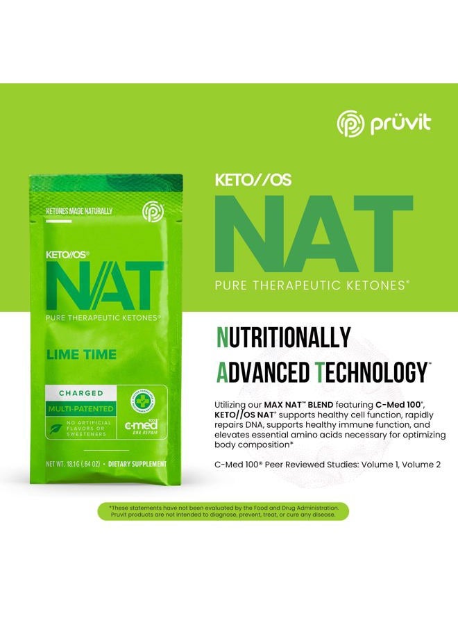 Pruvit Keto//OS NAT Lime Time Keto Supplements – Charged - Exogenous Ketones - BHB Salts Ketogenic Supplement for Workout Energy Boost for Men and Women (20 Count) - Image 3