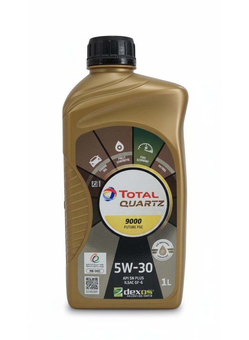 توتال زيت محرك توتال كوارتز 9000 5W-30 الاصطناعي بالكامل، سعة 1 لتر - زيت محرك عالي الأداء - Image 1
