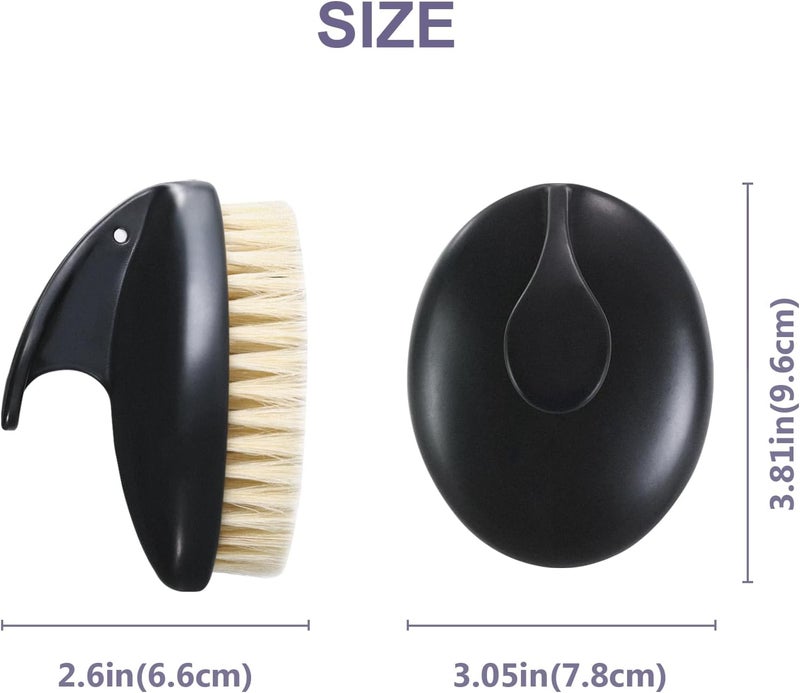 VANZAVANZU Dry Brushing Body Exfoliating Brush AntiSlip Body Scrubber for Shower Natural Boar Bristles Bath Brush for Deep Cleansing Softening Skin Improve Circulation BlackBoar Bristles - Image 5