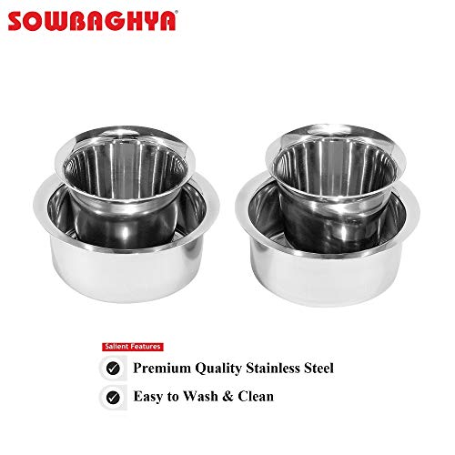 SOWBAGHYA Stainless Steel Dabara Set | 4 Pieces | 2 Dabaras & 2 Tumblers | 150ml Each | Traditional South Indian Coffee & Tea Serving Set | Degree Coffee Tumbler | Dishwasher Safe - Image 5
