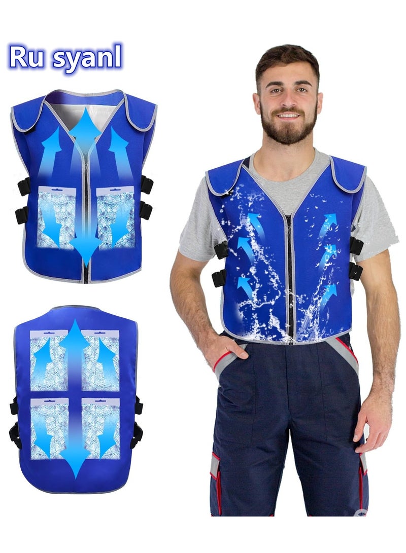 Ru syanl Cooling Vest with Pockets for Men&Women - Ice Reflective Vest with 20 PCS Ice Packs Ice Cold Vest for Hot Weather Unisex Adult Workout Apparel - Image 1