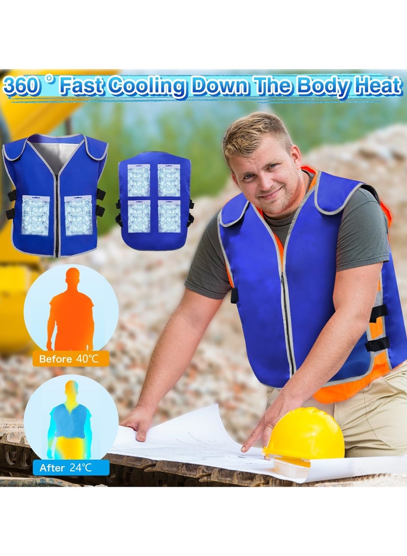 Ru syanl Cooling Vest with Pockets for Men&Women - Ice Reflective Vest with 20 PCS Ice Packs Ice Cold Vest for Hot Weather Unisex Adult Workout Apparel - Image 2