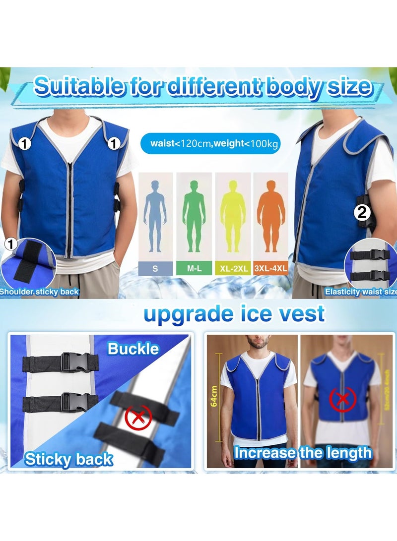 Ru syanl Cooling Vest with Pockets for Men&Women - Ice Reflective Vest with 20 PCS Ice Packs Ice Cold Vest for Hot Weather Unisex Adult Workout Apparel - Image 4