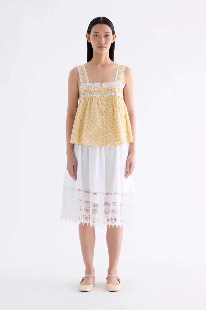 ذا اديتورز ماركت Odette Lace-Trim Empire Top