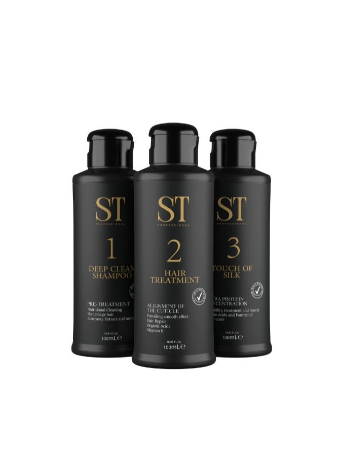 مجموعة العناية بالشعر المنزلية الاحترافية 3 في 1 من إس تي بروفيشنال، 100 مل