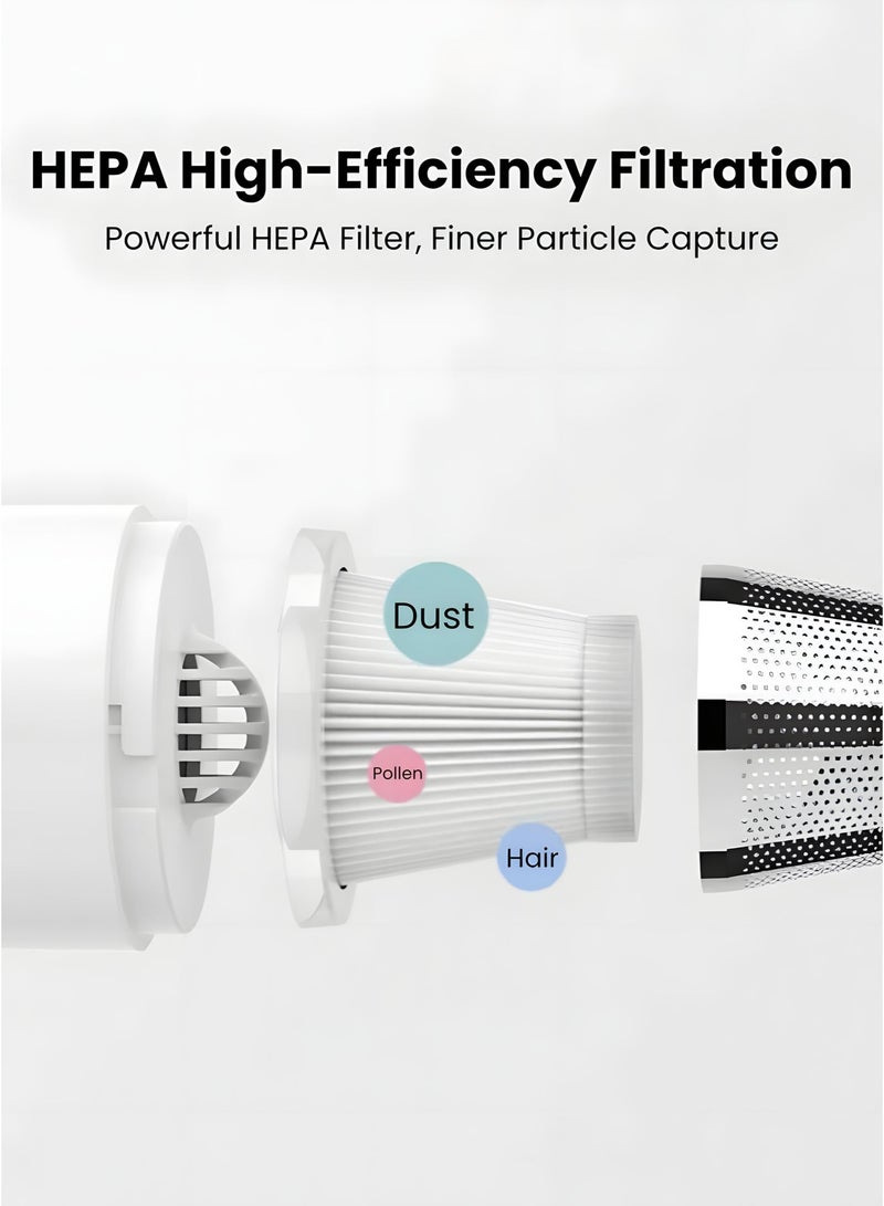 Mini Cordless Handheld Vacuum Cleaner, Portable Rechargeable Car & Desktop Vacuum with HEPA Filter, Lightweight Compact Design for Home, Office & Vehicle - Image 3