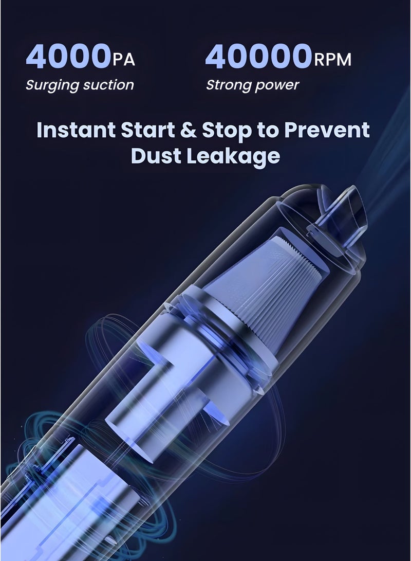 Mini Cordless Handheld Vacuum Cleaner, Portable Rechargeable Car & Desktop Vacuum with HEPA Filter, Lightweight Compact Design for Home, Office & Vehicle - Image 4