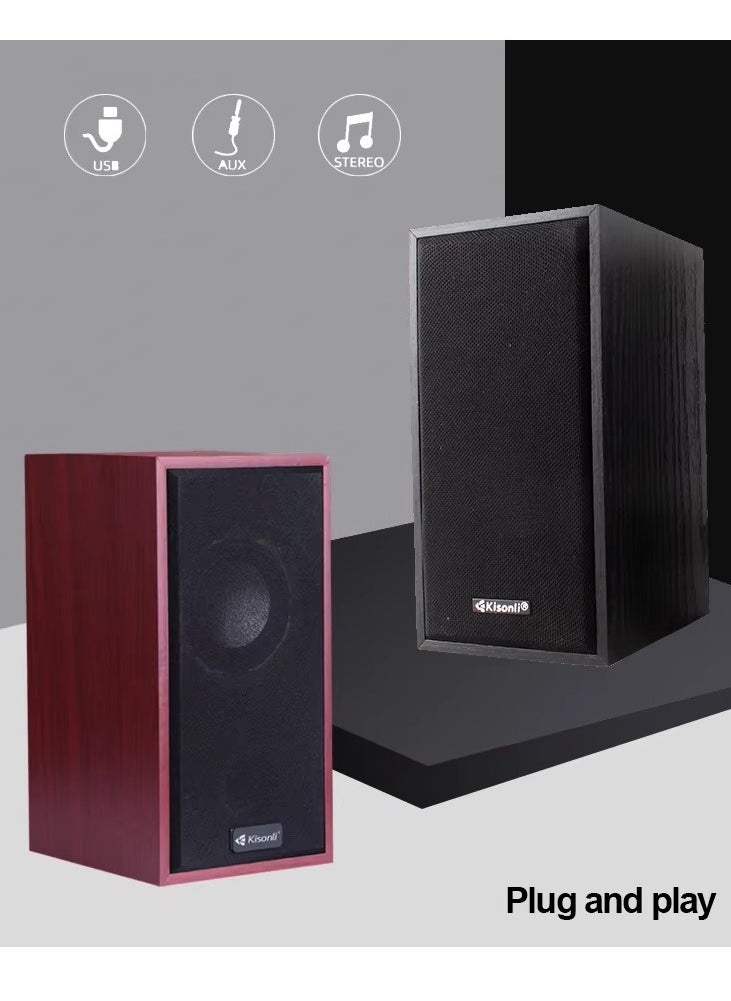ماركة غير محددة - سماعات متعددة الوسائط T-002A USB 2.0، تصميم أنيق وجودة صوت عالية، طاقة 3 واط × 2 - Image 1