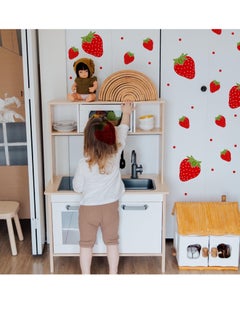 Excefore Wall Decals, Strawberry Wall Decals, Colorful PVC Stickers for Room Decor, Peel and Stick Fruit Wall Stickers for Living Room Background Kitchen Cabinet Window, 4 Sheets  - Image 3