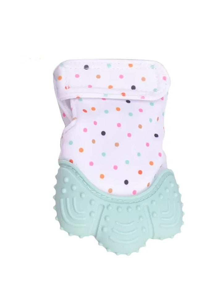 Pikkaboo Organic 2in1 BPA Free nonslip baby mitten teether & pacifier - Pink&Mint  - Image 2