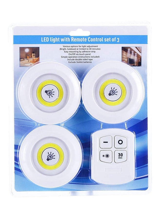 3 COB Wall Lamp With Remote Control Yellow/White 28 x 3cm