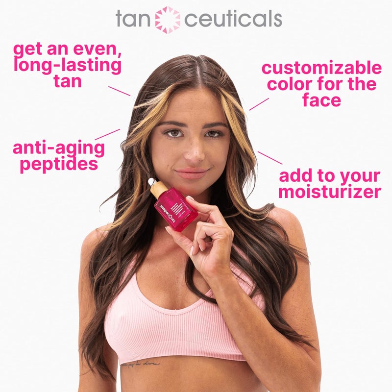 Tanceuticals Self Tanning Drops - Color Correcting Face Tanning Drops for Gradual Glow, Add to Lotion, Moisturizing Bronzer for Fake Tan, Vegan & Cruelty Free Face Tanner - Image 4