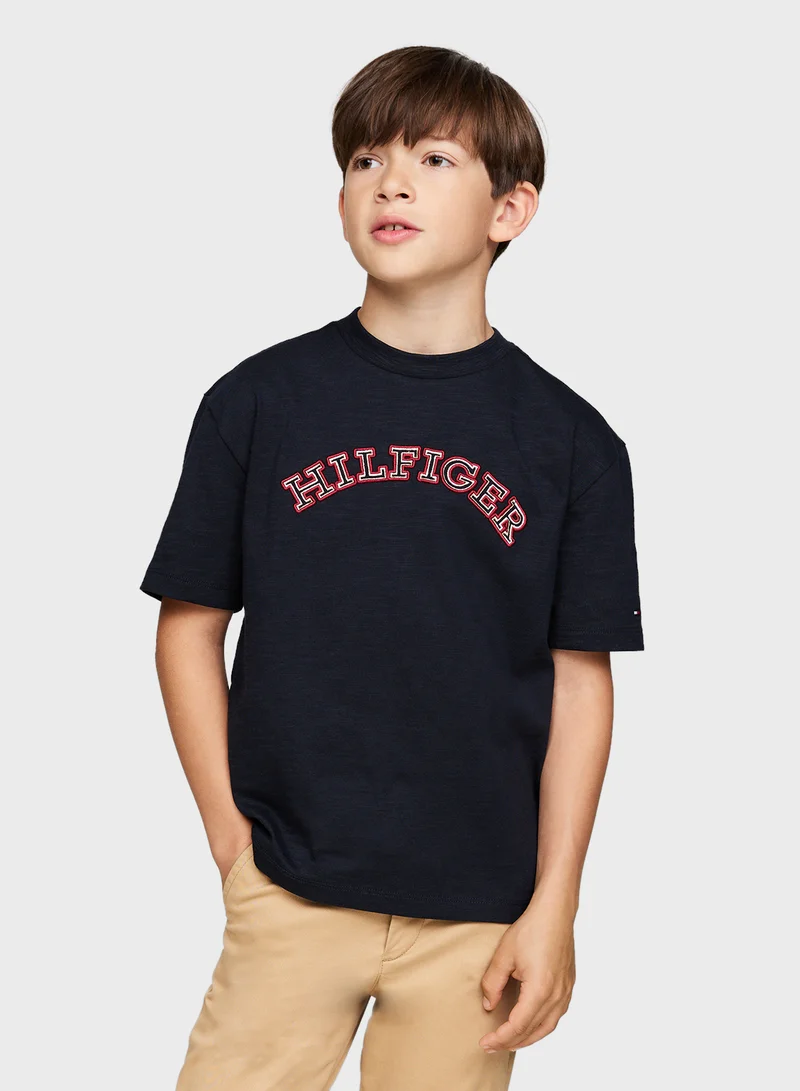 تومي هيلفيغر Kids Logo Crew Neck T-Shirt