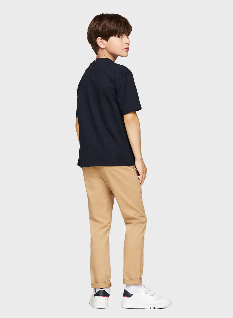 تومي هيلفيغر Kids Logo Crew Neck T-Shirt