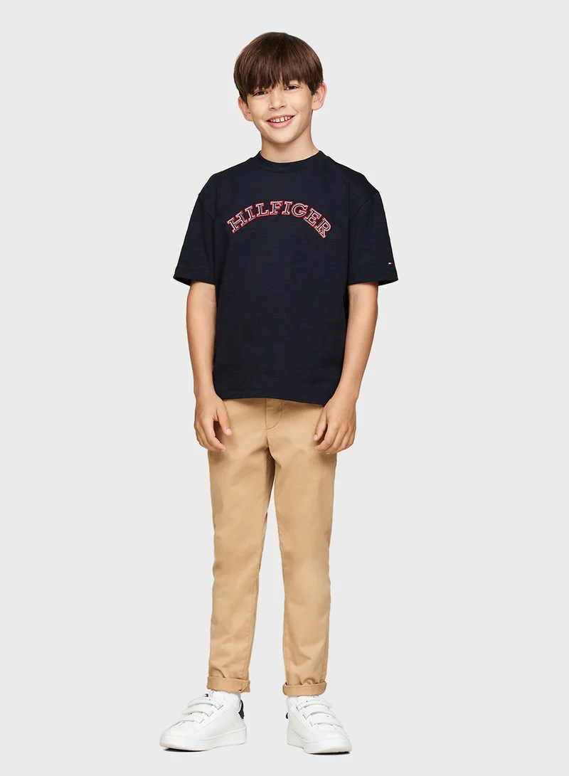 تومي هيلفيغر Kids Logo Crew Neck T-Shirt