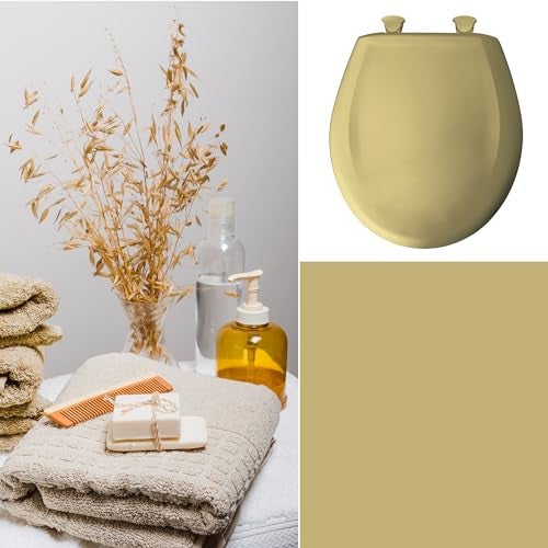 Bemis Classic Colors Slow Close Toilet Seat, Easy Clean Hinges and Durable Plastic Seat, Made in USA, Elongated, Harvest Gold - Image 3