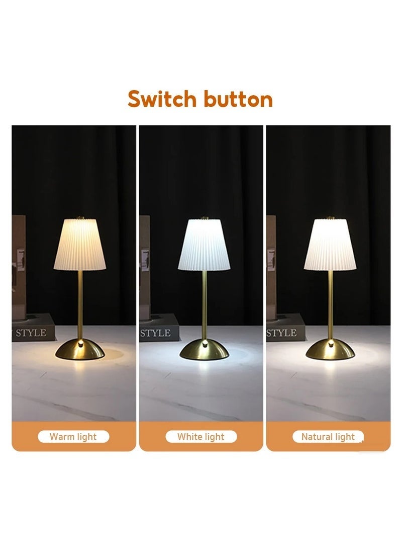 Bukela Portable Cordless Table Lamp, Fabric Shade Desk Lamps, 3000mAh Rechargeable Battery Operated Light, 3Color Dimmable Touch Lamp for Dining Room, Living Room, Bedroom, Bedside - Image 5