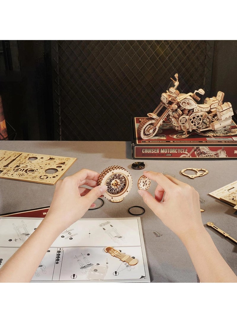 روكر دراجة نارية كروزر 3D خشبية  - Image 3