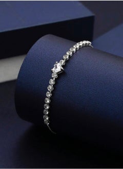 Luxury & Elegant Women's Silver Plated Bracelet Cubic Zirconia
