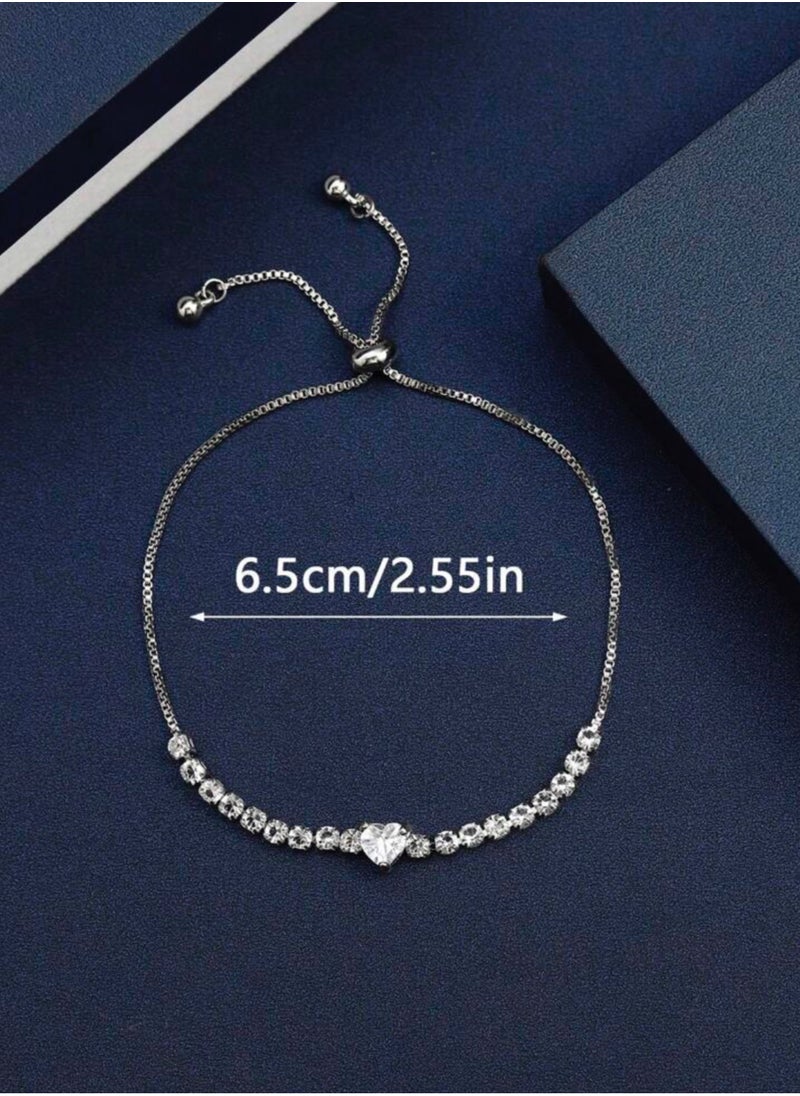 Equal - Luxury & Elegant Women's Silver Plated Bracelet Cubic Zirconia - Image 1