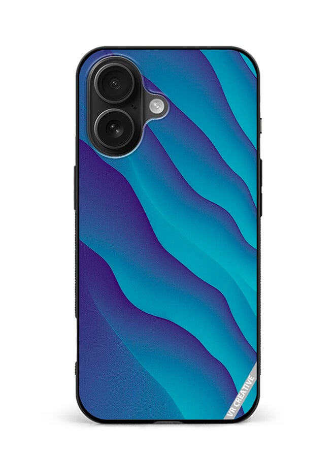 VR CREATIVE Protective Case Cover For Apple iPhone 16 Blue Abstract Design Multicolour