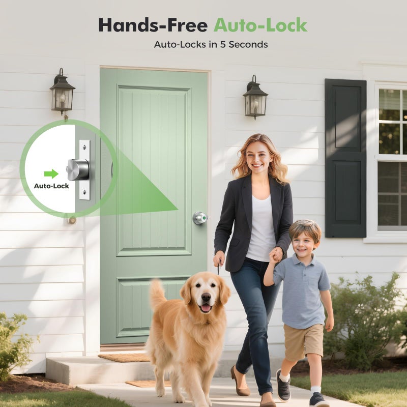 HEI LIANG Fingerprint door knob, smart door knob, intelligent biometric fingerprint door lock, keyless entry, controllable via app, suitable for bedrooms, storage rooms, apartments, offices, hotels (silver) - Image 4