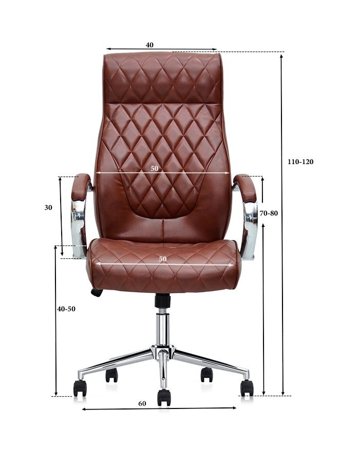 Multi Home Furniture Ergonomic Office Chair Computer Desk Chair PU Material Steel Structure Smooth Lumbar Support MH-515-BROWN Adjustable - Image 4