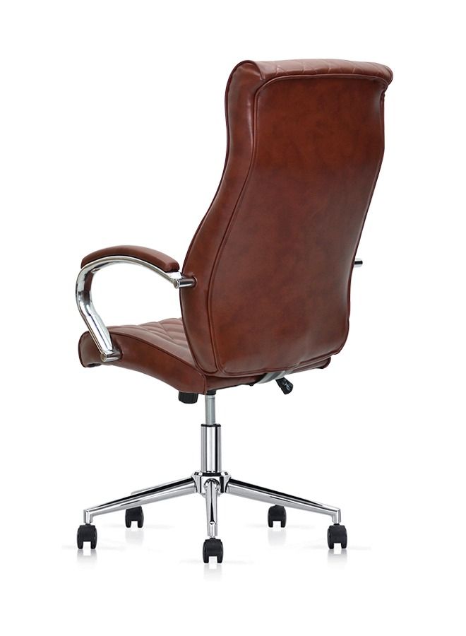 Multi Home Furniture Ergonomic Office Chair Computer Desk Chair PU Material Steel Structure Smooth Lumbar Support MH-515-BROWN Adjustable - Image 5