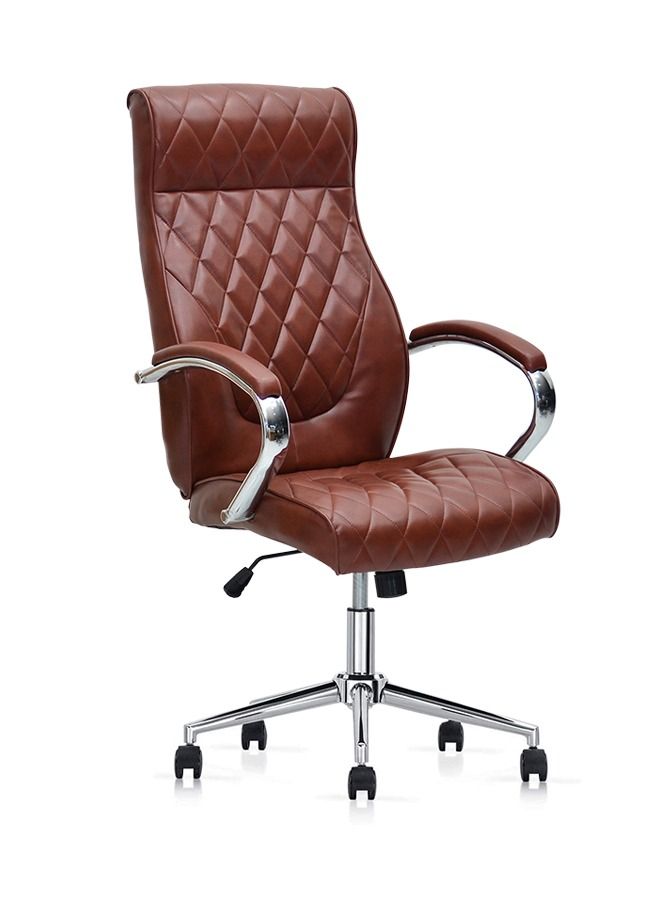 Multi Home Furniture Ergonomic Office Chair Computer Desk Chair PU Material Steel Structure Smooth Lumbar Support MH-515-BROWN Adjustable - Image 2