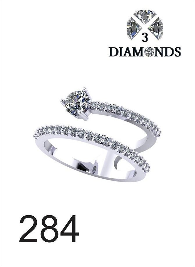 3Diamonds - Ring For Women platinum Plated-silver - Image 1