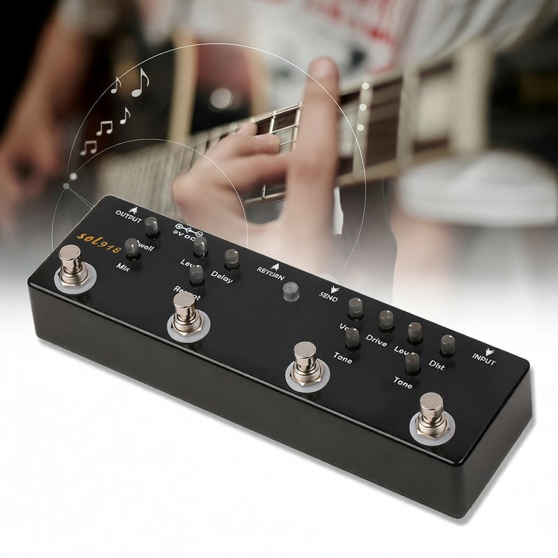 MOSKY Audio SOL918 5-in-1 Multi Effect Pedal Combined Effect Guitar Pedal True Bypass Multi-in-one Combined Effect Device Reverb Delay FX Loop Overdrive Distortion for Guitar Bass Electro-acoustic Products - Image 3