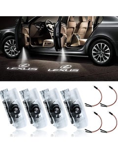 RATSAW 4 Pack LED Car Door Logo Light Projector Welcome Laser 3D Logo Door Lights White LED Projector Lamps for RX ES LS LX IS GS RC UX Series Lexus Door Light Replacement  - Image 1