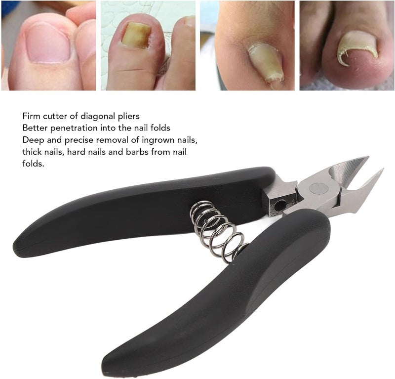 Stainless Steel Cuticle Nipper, Non Slip Ingrown Toe Nail Cuticle Pliers with Protective Cover, Dual Sided for Trimming, Ergonomic for Handling - Image 5