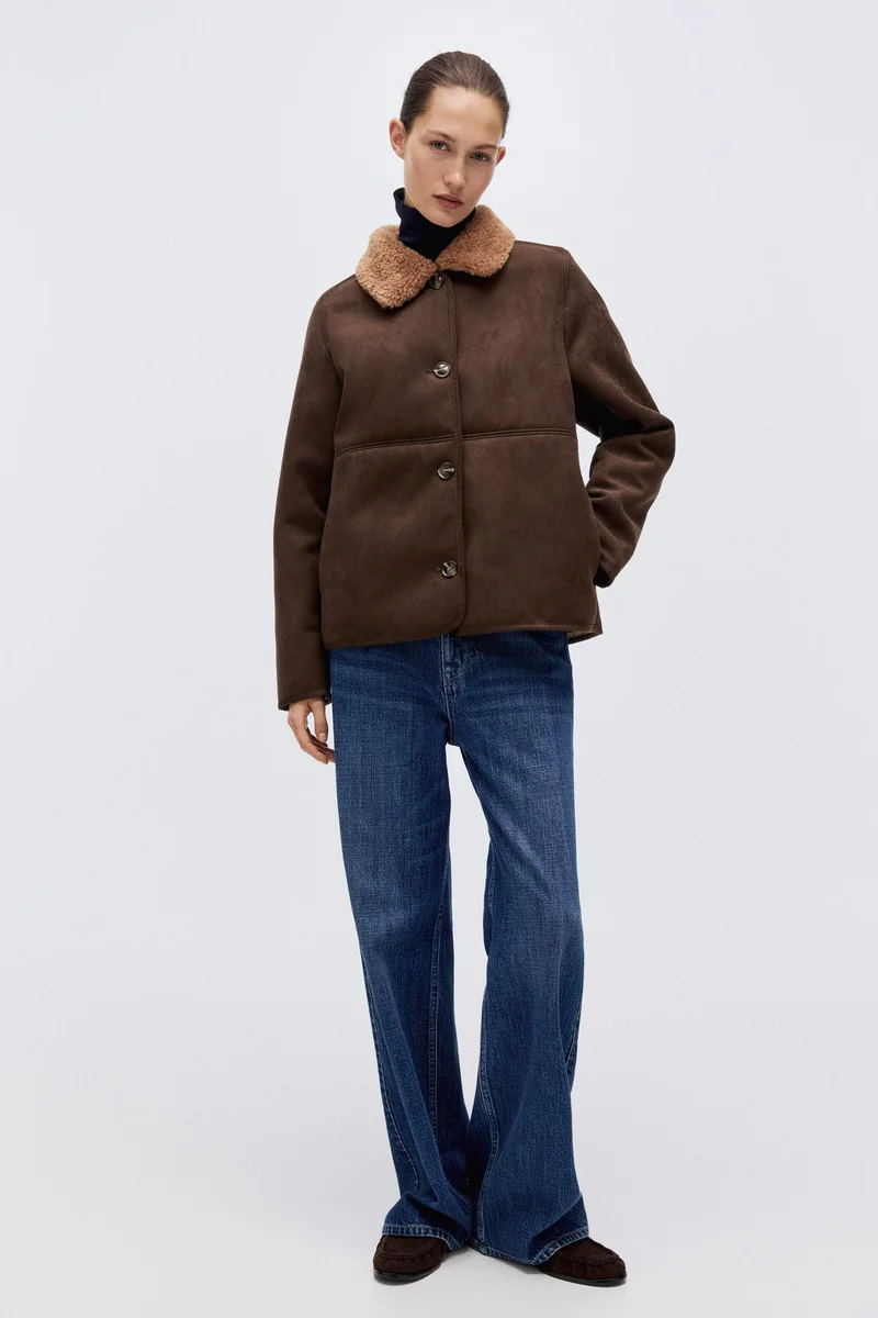 H&M Teddy-collared jacket